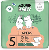 Couches Moomin Baby Eco, taille 3, 5-8 kg, 48 pièces, couches souples de qualité supérieure | Doux et agréable pour la peau, respirant, absorbant, sans produits chimiques inutiles |