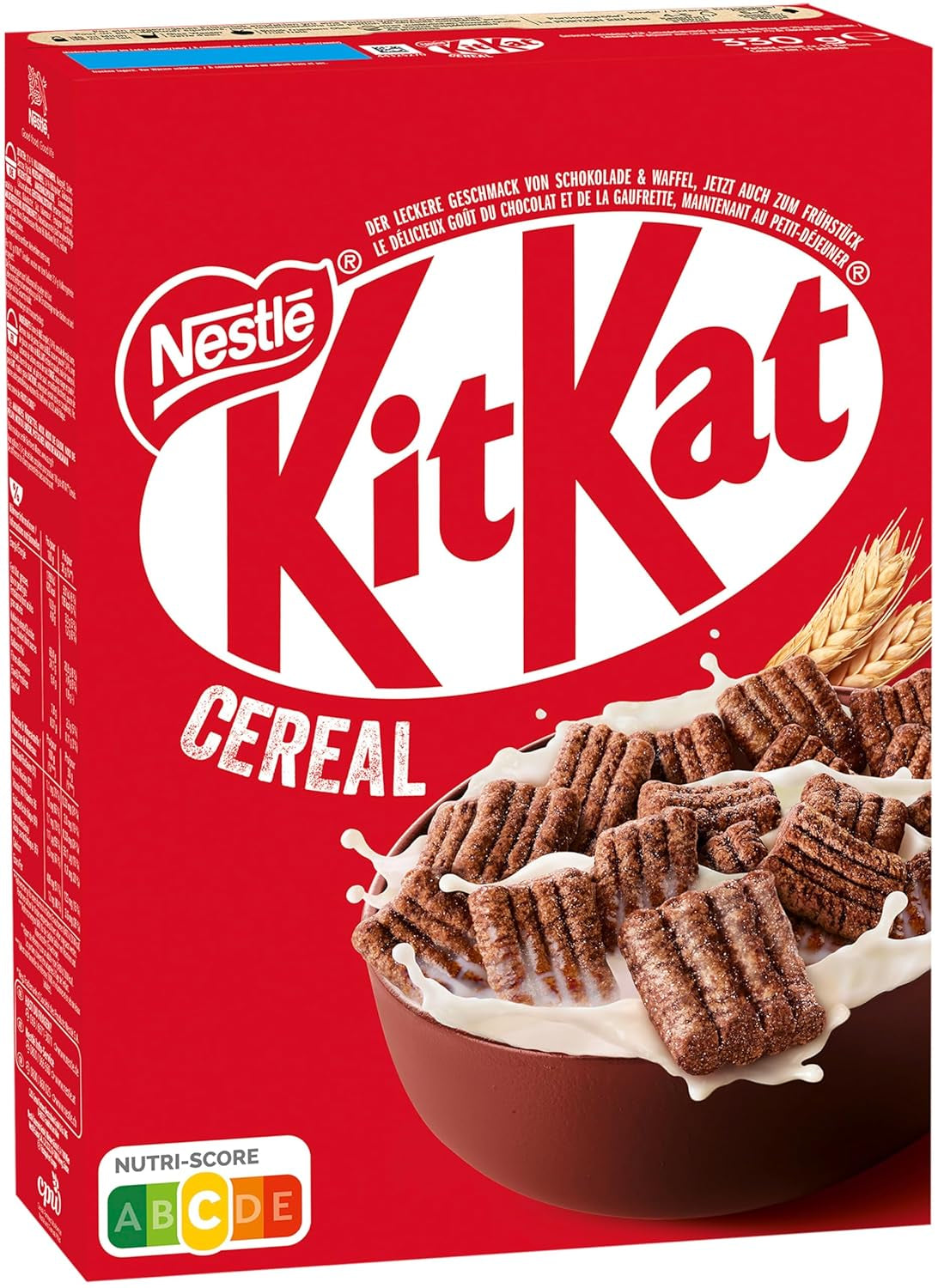 Nestlé Céréales, céréales croustillantes pour petit-déjeuner avec gaufrette typique et délicieux chocolat, 1 paquet (1 x 330 g)