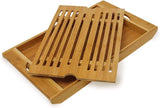 Corbeille à pain roulante Relaxdays avec tiroir, bambou, HxLxP : 21 x 40,5 x 28 cm, planche à découper en bois, naturel & bambou env. 3 x 37 x 21,5 cm Planche à découper avec ramasse-miettes pour un nettoyage facile naturel Boîtes de conservation des aliments Naty Shop