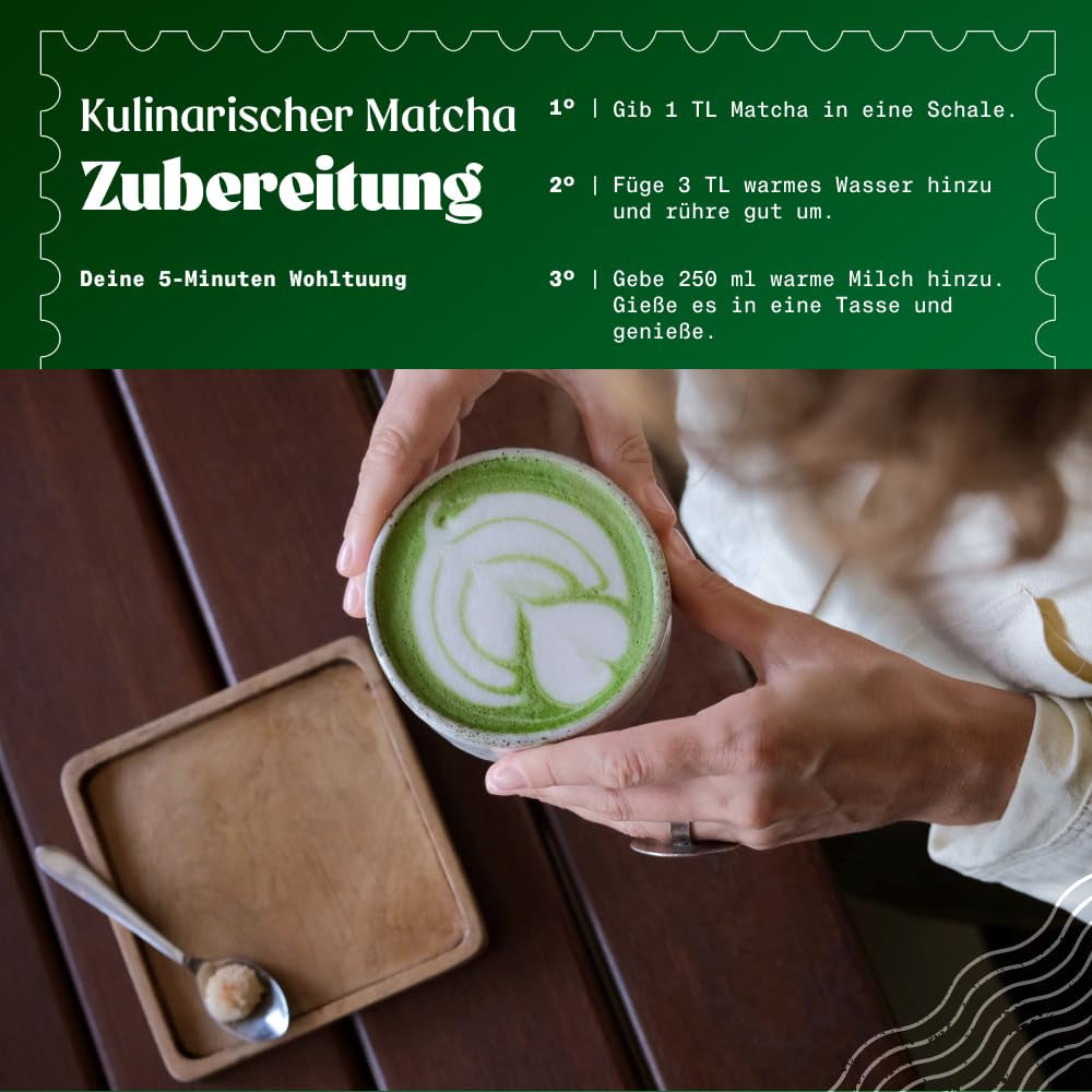 Naturalebio BIO Thé vert en poudre 100 g. Pour la cuisine et la pâtisserie. Matcha japonais original. Thé vert du Japon, vegan, sans gluten et sans OGM. Produit biologique naturel.