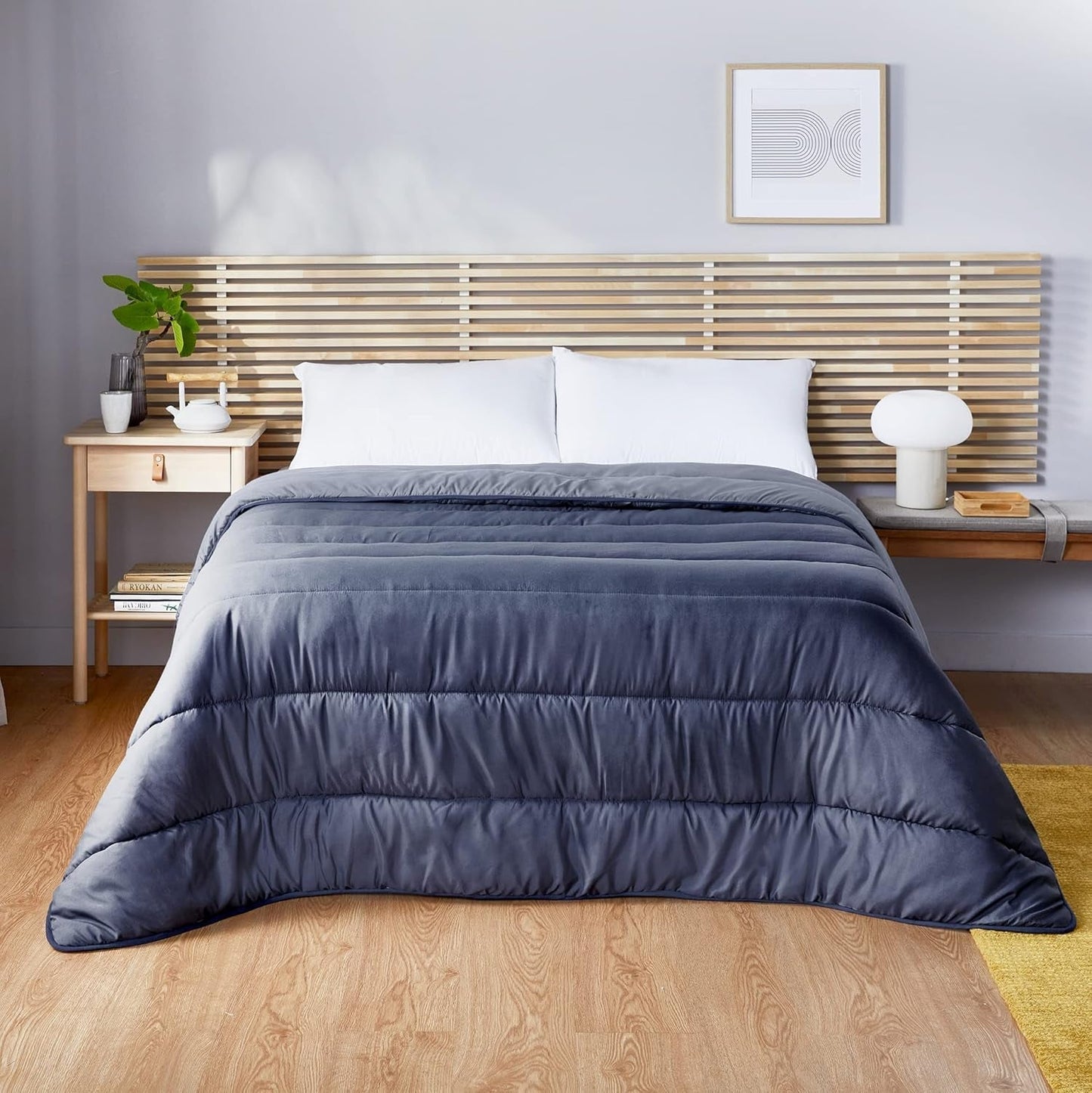 Pikolin Home - Couette réversible 300 G - Garnissage Nordique Bicolore - Pour lit 150 - Douillet, chaud, respirant, jaune moutarde, 240 X 220 Cm Couettes et couettes Naty Shop