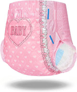 Couches imprimées pour adultes 5500-5800 ml, lot de 2 – Bébé rougissant (M)