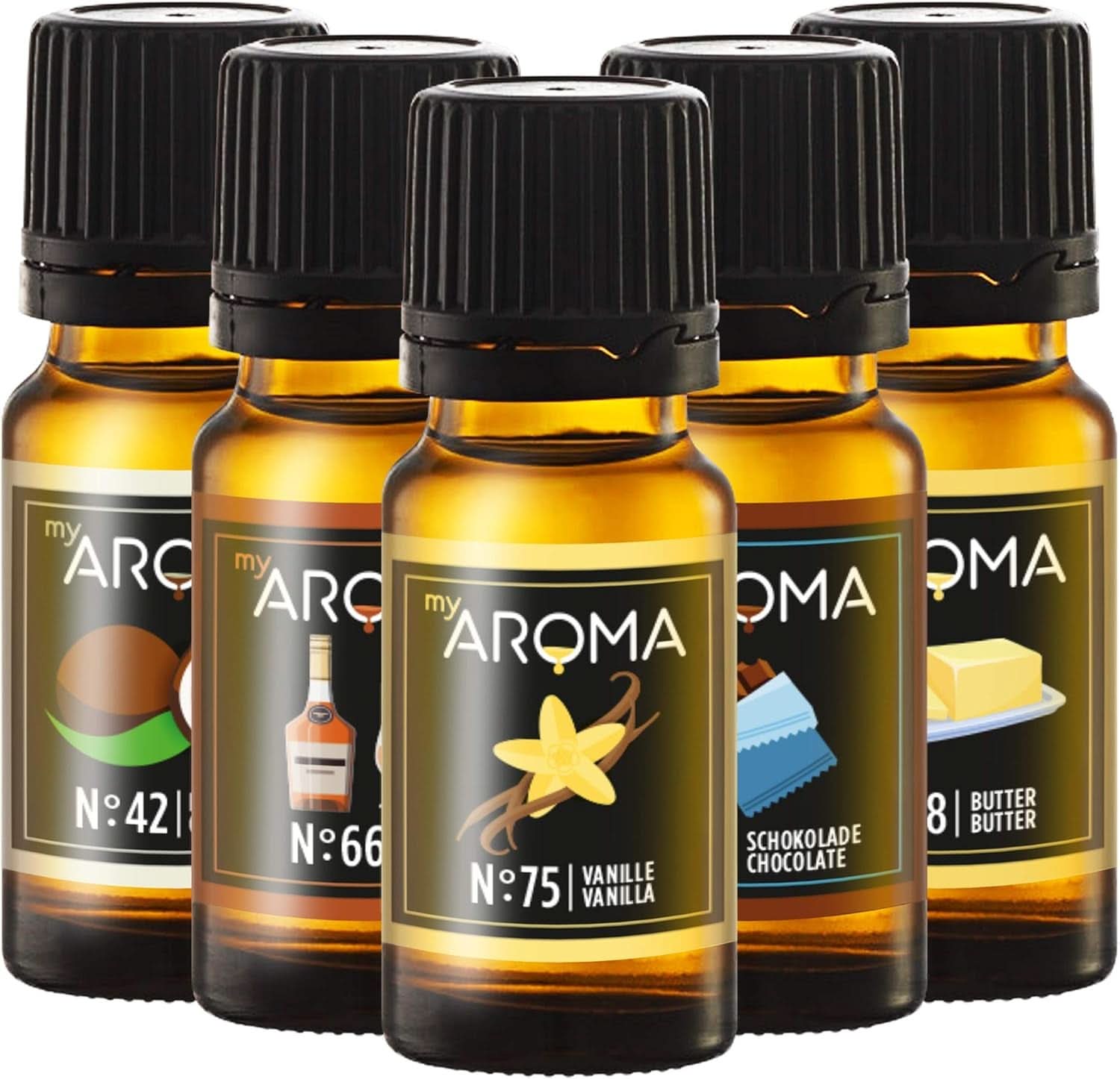 Myarôme | Coffret : Forêt & Prairie - Arôme naturel pur avec arôme de fruits et arôme de fruits (5 x 10 ml) | Édulcorants sans sucre et non sucrés Confiserie Naty Shop