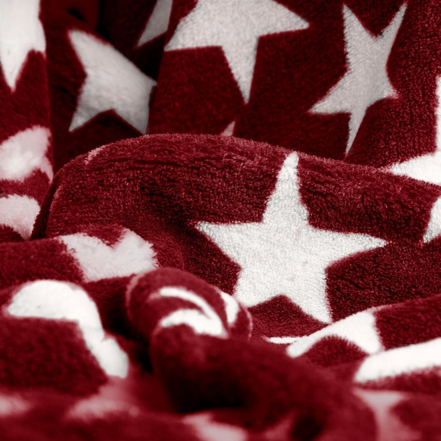 Couverture moelleuse Celinatex 150 X 200 Cm Couverture bordeaux canapé canapé couverture douce étoiles Microfibre Polaire Oeko-Tex Moonlight Lits et Couvre-lits Besuche den CelinaTex-Store