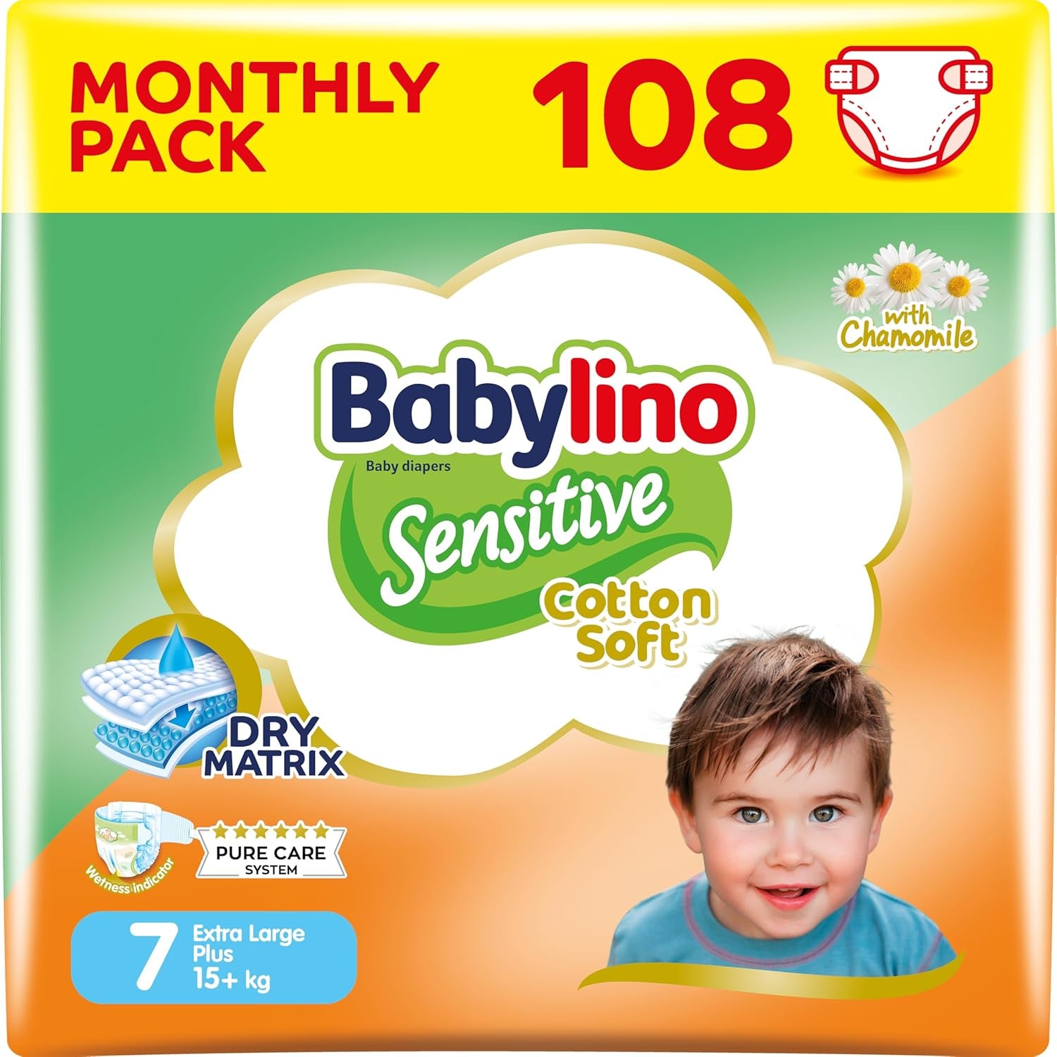 Couches pour bébés sensibles, taille 6, extra large (13-18 kg), 114 couches