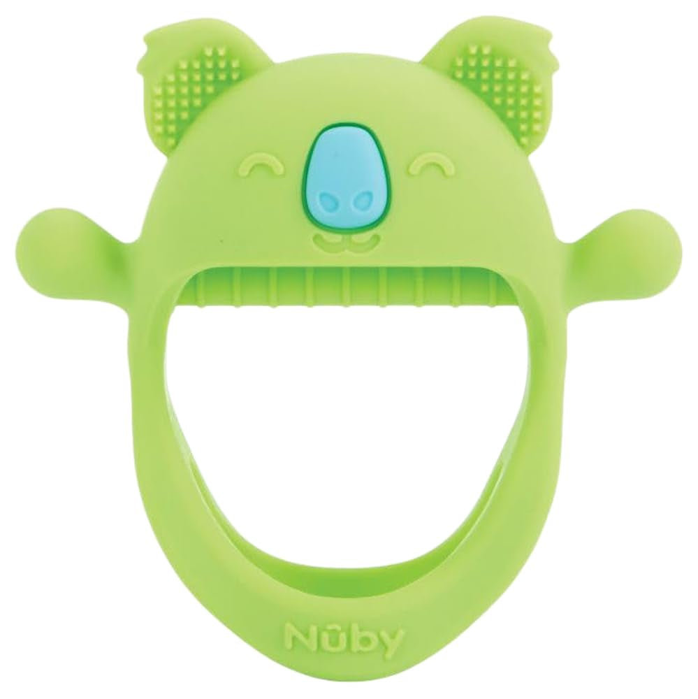 Nuby Gants de dentition – Silicone | Jouet de dentition Koala | Jouet sensoriel | 3+ mois