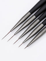 Pinceaux à ongles, 5 pièces, pinceaux à ongles, outils d'atelier punk, ensemble de pinceaux de conception malkunst pour linge de maison, détails de deux, tailles de peinture fines 7/9/11/15/22 mm, noir