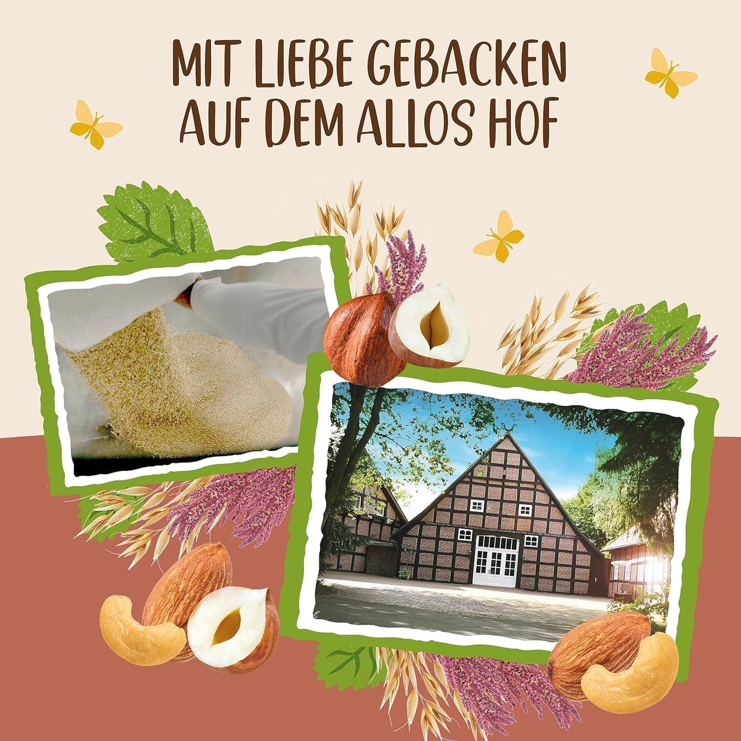 ALLOS Croquant Amarante Nobleuss | Muesli bio Noix Avoine Céréales pour les petites Céréales Naty Shop