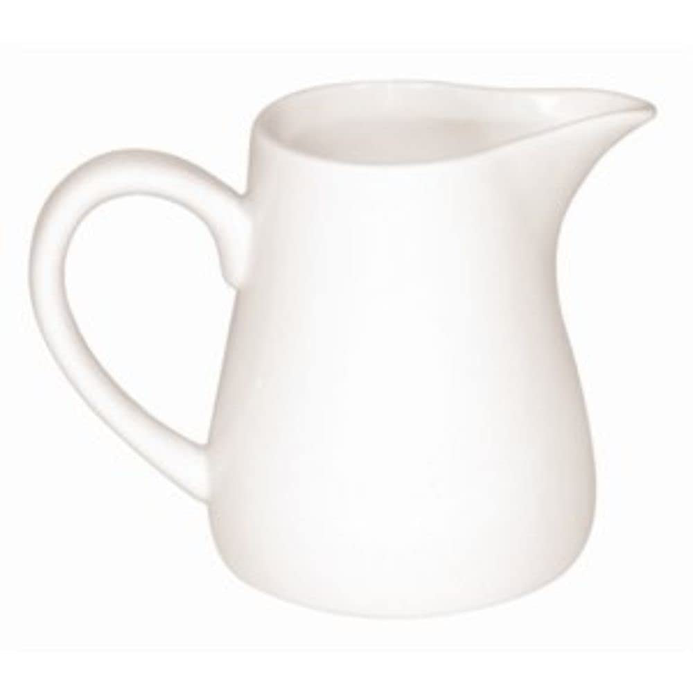 Olympia Whiteware Servierkannen 170 ml/6 oz (6er-Pack), weisses Porzellan - Kanne mit Henkel, idéal pour le lait, la saumure, le pudding à la vanille, les boissons, les saucisses - spülmaschinen- und mikrowellengeeignet, Café-Restaurant-Hausgebrauch, U819