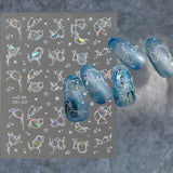 Autocollants pour ongles pailletés Vagues d'eau d'été Nail Art étoilé Fantaisie Vagues d'eau de mer Dessins d'ongles Autocollants pour ongles Vagues d'eau de mer Accessoires pour ongles Nail Art