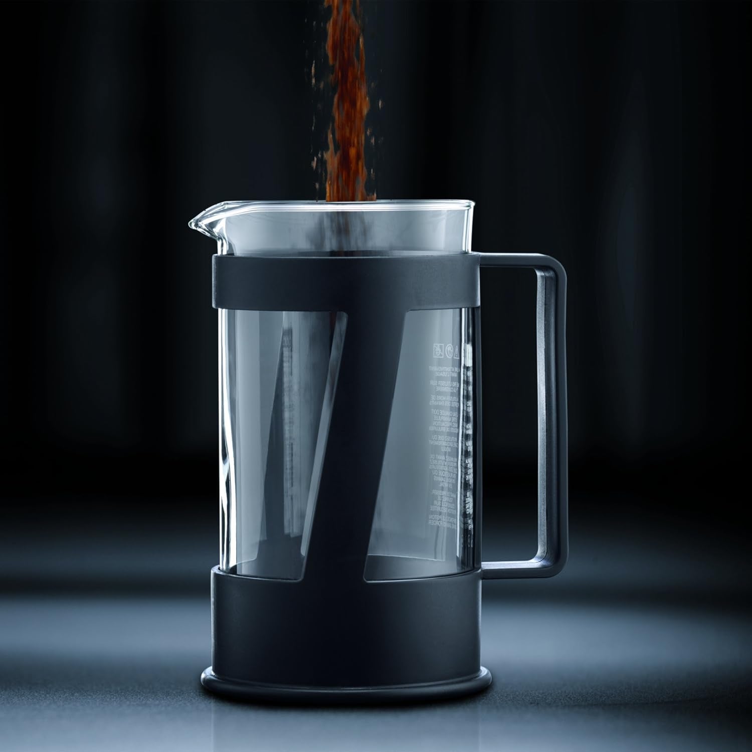 Cafetière Bodum CREMA (système French Press, filtre permanent inox, bouchon de sécurité, 0,5 litre) noire