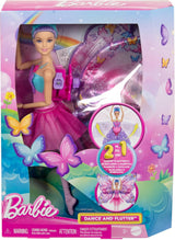 Barbie Dance And Flutter Poupée de transformation 2 en 1 danseuse en papillon avec ailes ouvertes, cheveux violets, bijoux pour cheveux et tutu détachable, HXJ10 Naty Shop Dolls