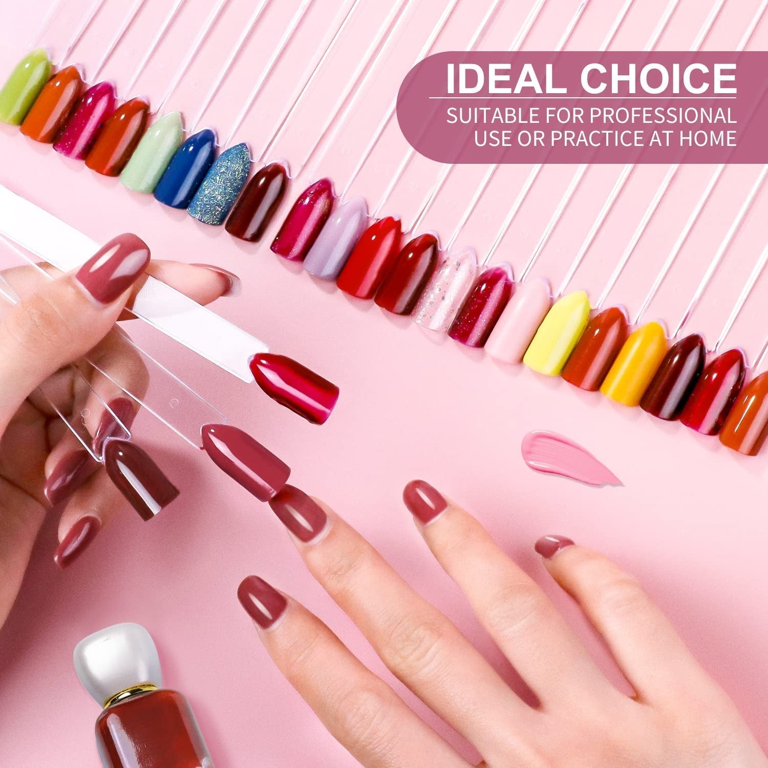 100 pièces Nail Art Tips Ring Stick,Nagelspitzen Nagel Display Transparente Nägel Kunstspitzen Sticks,Nagelkunst Praxis for Nagelstudio et Anfänger Display DIY Nail Art Tips