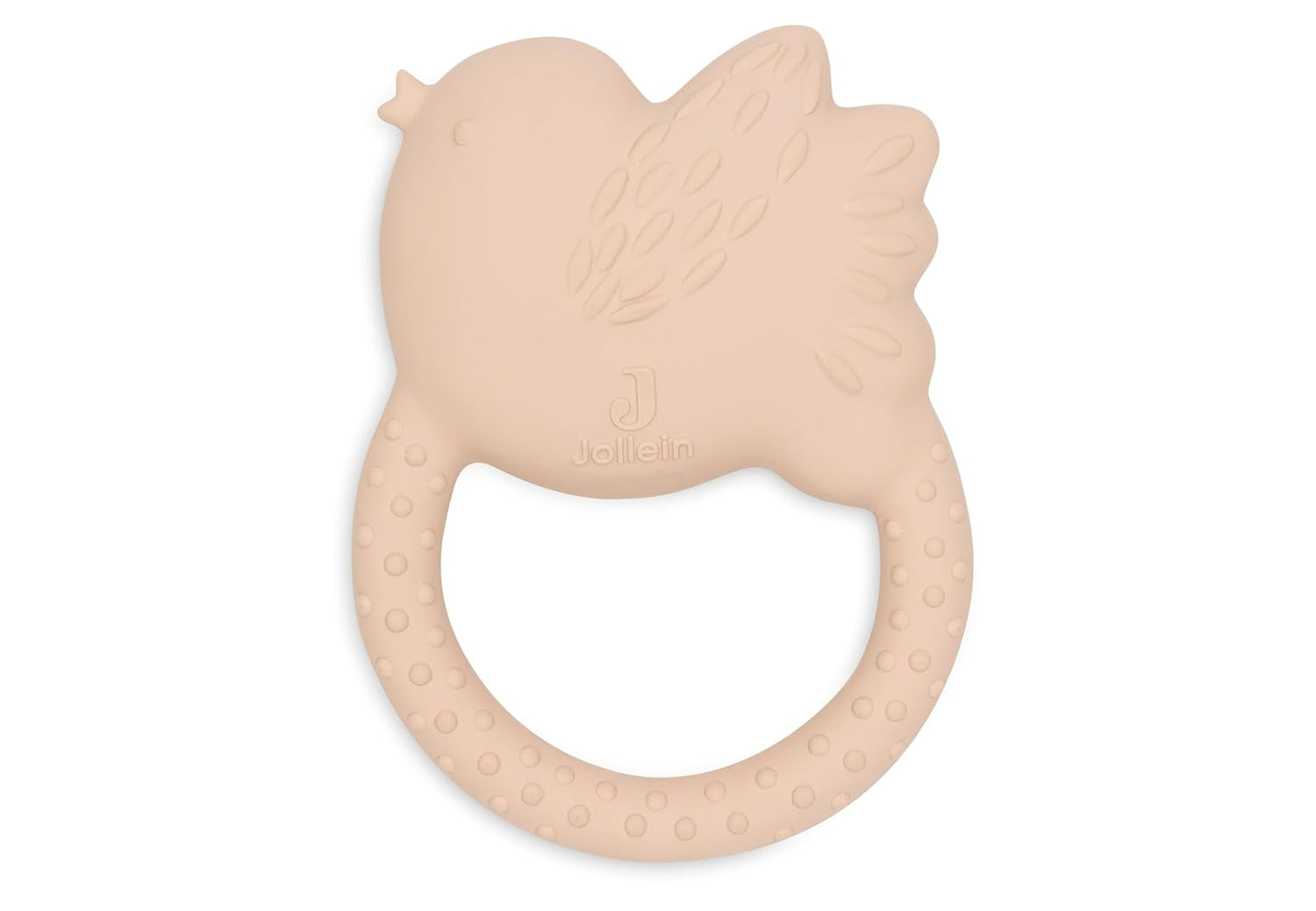Jollein Anneau de dentition en caoutchouc naturel pour bébé – Beaux oiseaux – Anneau de dentition pour bébé – Aide à la dentition – Inoffensif et sans BPA – Jouet pour bébé