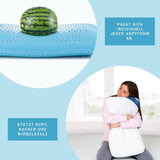 Oreiller en mousse Genius Eazzzy 40X80 Cm hauteur 10Cm - Oreiller de soutien cervical avec 2 degrés de dureté + mousse gel rafraîchissante - Oreiller de couchage pour dormeurs sur le côté, le dos et le ventre contre les douleurs cervicales, oreillers standards en polyester Naty Shop