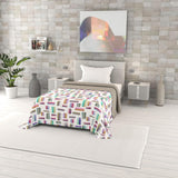 Couette d'été imprimée fantaisie, garnissage polyester, Pétales, 260X270Cm Couettes et quilts Naty Shop Multicolore 220X270Cm