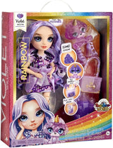 Rainbow High Fashion Doll avec Slime et Pet - Violet - Poupée Pailletée 28 cm avec Glitter Slime, Magic Pet et Accessoires de Mode - Jouet pour Enfants - Idéal pour 4-12 Ans