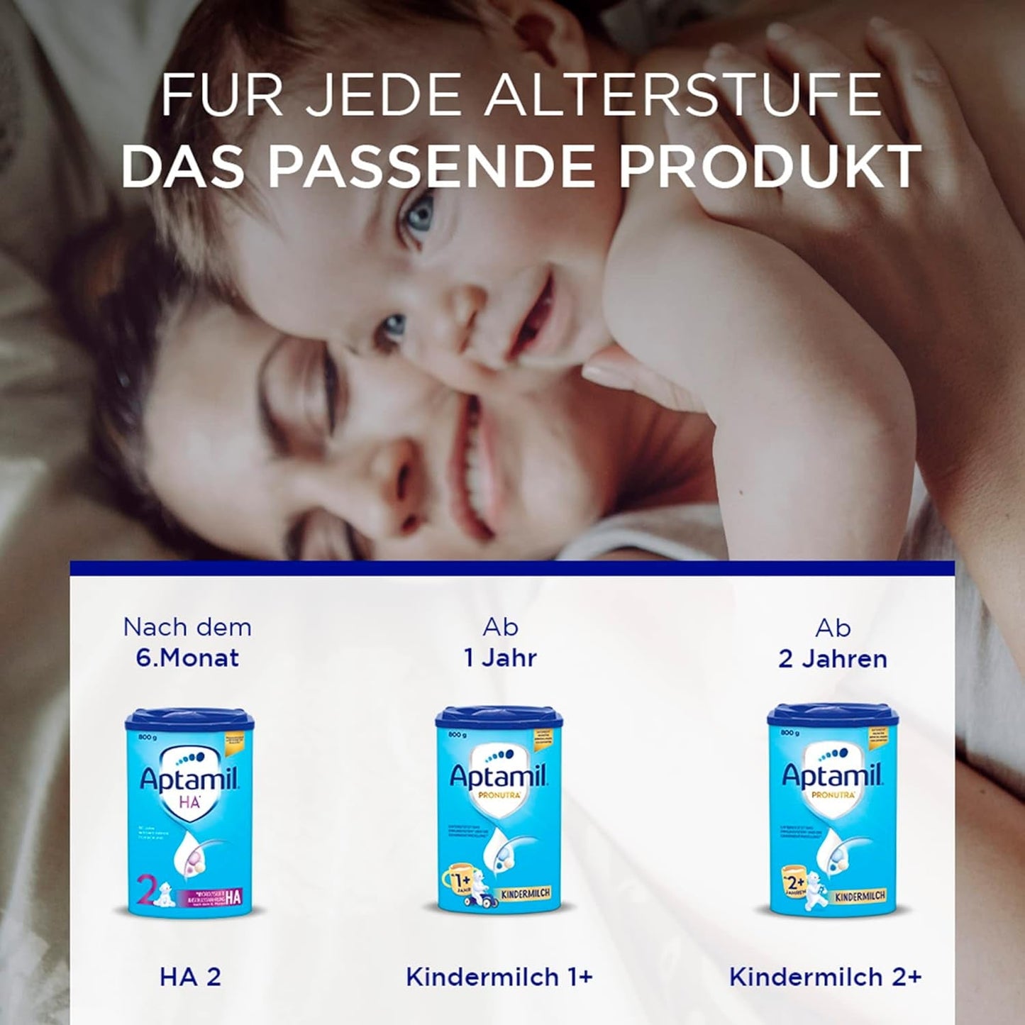 Aptamil HA 2 – Formule de suite après 6 mois, avec Oméga 3 et 6, DHA, ARA et ALA, Sans lactose, Sans huile de palme, Aliment pour bébé, Lait en poudre, 1 x 800 g (Pack de 4)
