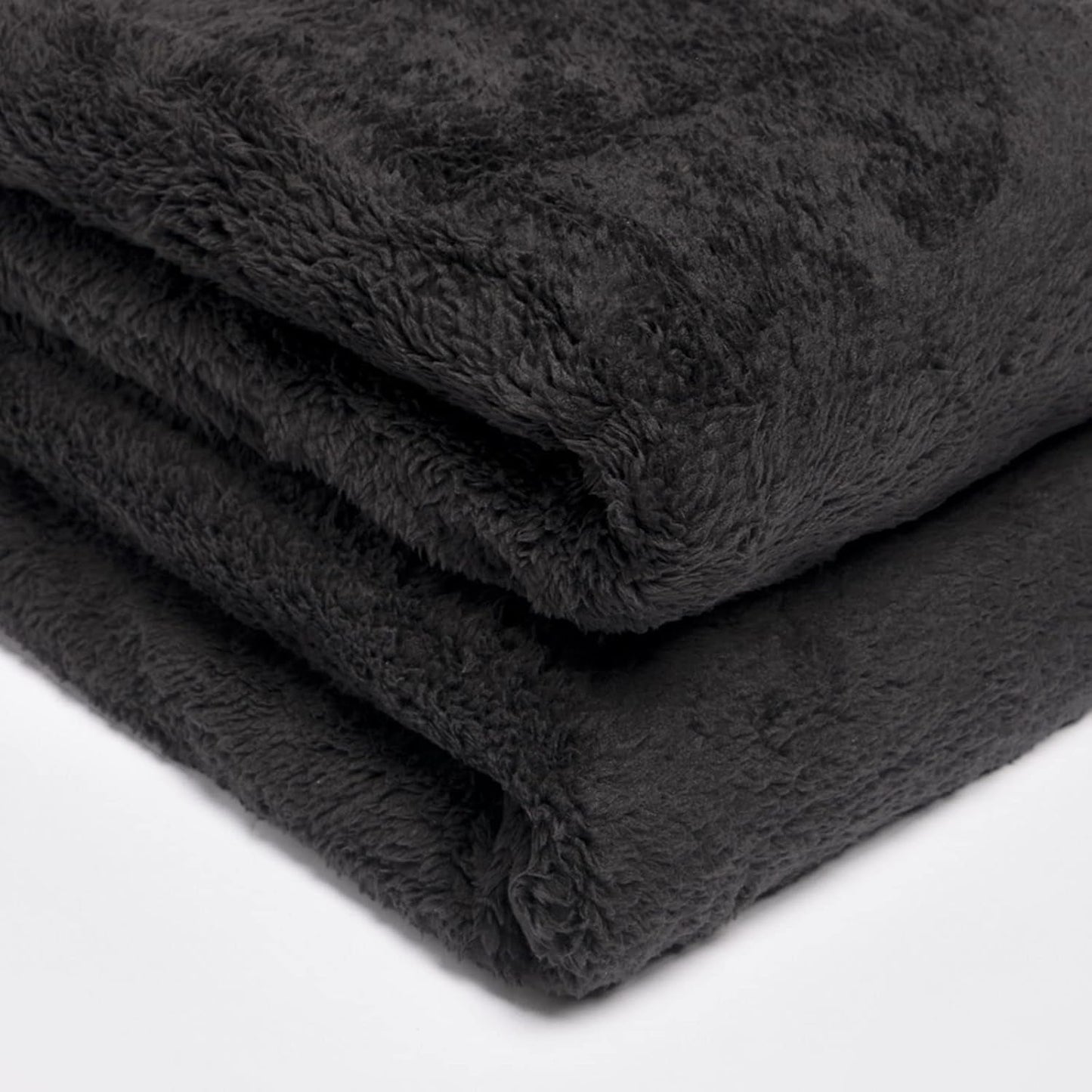 Brentford's Teddy Couverture polaire grande couverture de lit en peluche super douce et chaude pour canapé-lit noir - 150 x 200 cm Lits et couvertures Besuche den Brentfords-Store