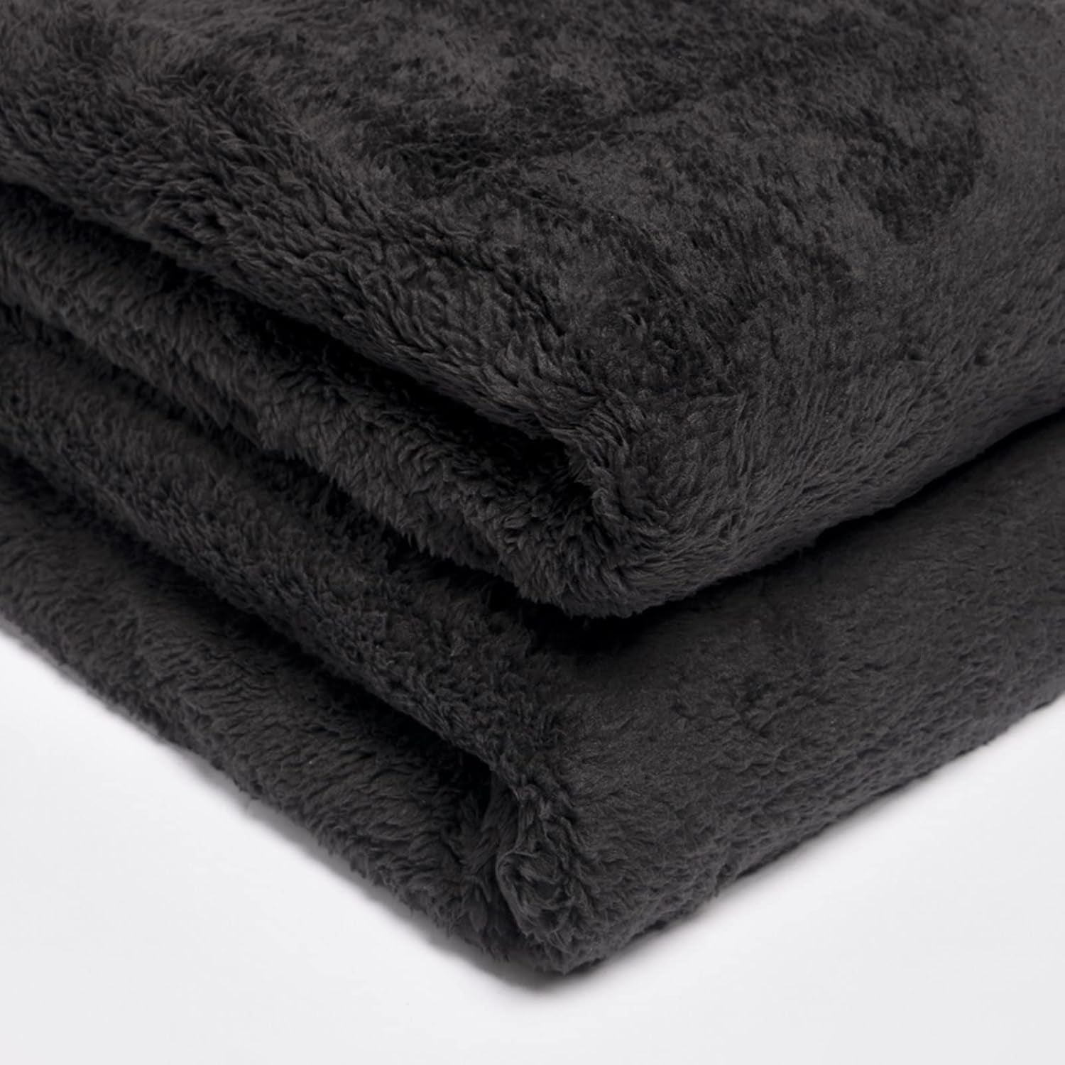 Brentford's Teddy Couverture polaire grande couverture de lit en peluche super douce et chaude pour canapé-lit noir - 150 x 200 cm Lits et couvertures Besuche den Brentfords-Store