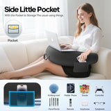 Oreiller de jeu et de lecture, oreiller de lecture pour lit/canapé/sol, oreiller d'alimentation/crochet avec grand oreiller de jeu ergonomique, oreiller de joueur pour iPad/ordinateur portable – Noir