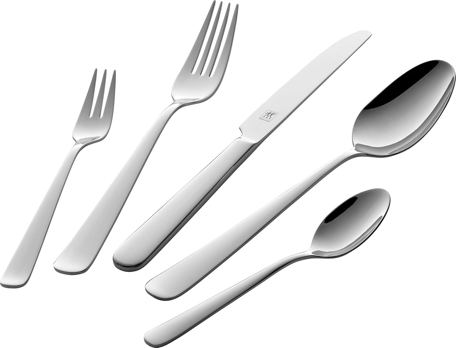 ZWILLING Swing Besteckset, 30-Tlg, pour 6 personnes, 18/10 Edelstahl, Essbesteck Poliert, Spülmaschinengeeignet, Silver Kitchen Naty Shop 68-Tlg