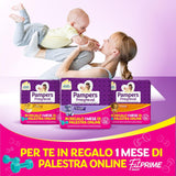 Couches Pampers Progressi & Fit Prime Midi, format court, 162 couches, taille 3 (4-9 kg), abonnement en ligne à la salle de sport pendant 1 mois en cadeau