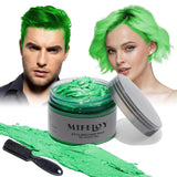 Teinte de cheveux violette 4,23 oz, coloration temporaire avec pinceaux, cire de coiffure pour hommes et femmes, crème capillaire instantanée, pommade de coiffure naturelle, bricolage cosplay Halloween, cire pour cheveux, teinture pour cheveux Naty Shop vert