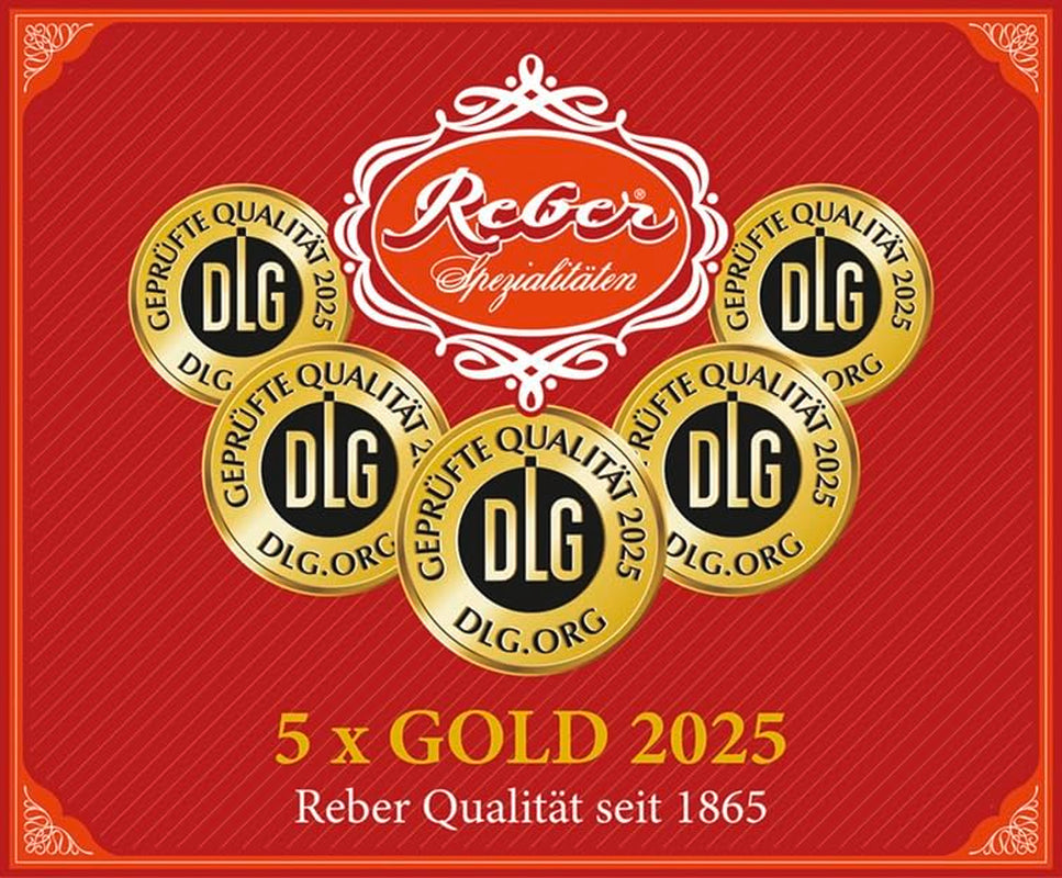 Reber Mozart Balls - Sachet de Confiserie de 8 Pièces - Véritables Boules Reber Mozart Chocolat Noir, Massepain & Nougat - 1 x 160g