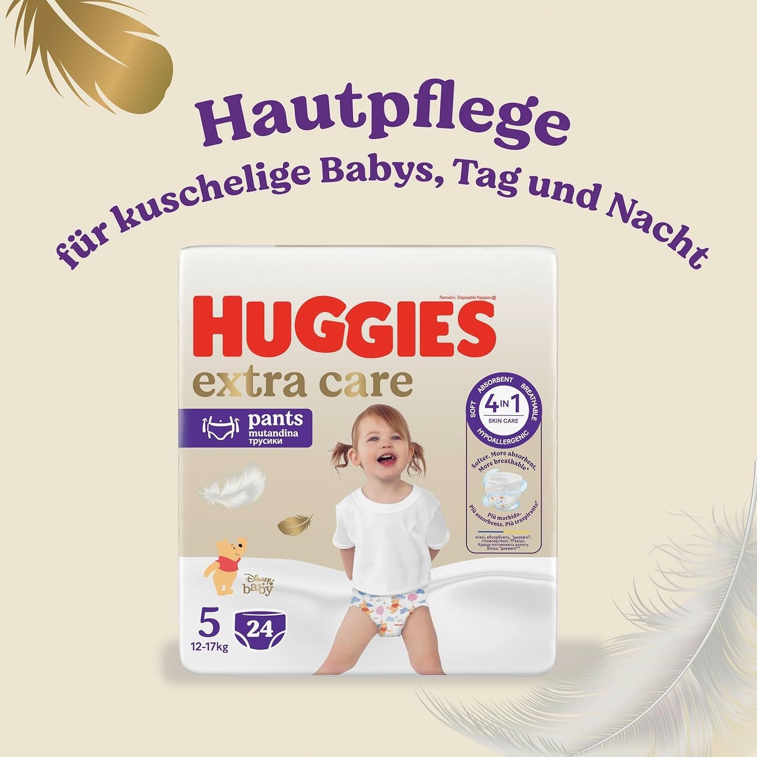 Huggies Extra Care Pants Disney Design Taille 5 68 couches (2x34) Boîte demi-mois