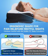 SUPA MODERNE Oreiller en Mousse à Mémoire Oreiller Rafraîchissant pour Dormeur Latéral 60X40 Orthopédique Côté Dos Ventre Cou Soulagement des Douleurs Cervicales Oreillers Cervicaux Orthopédiques Naty Shop