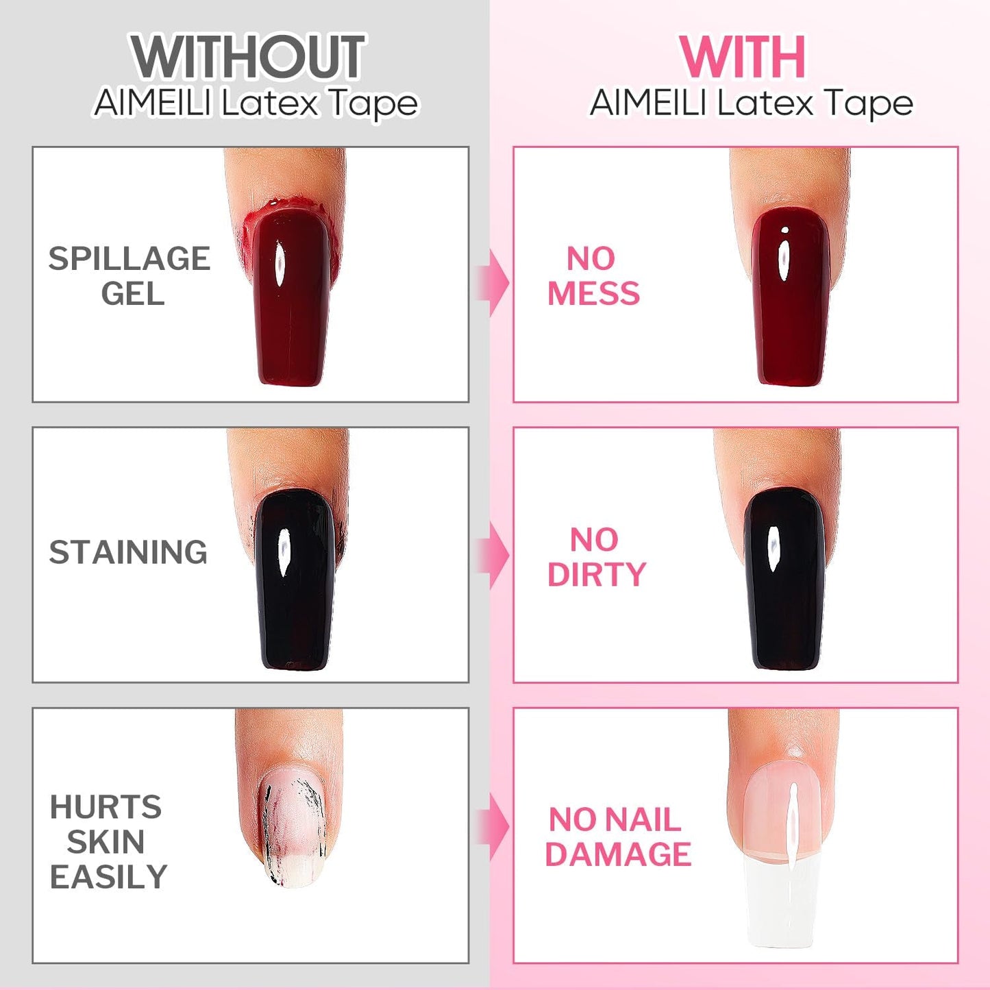 AIMEILI Latex Peel off Tape Nagelleck Korrektor Hautschutz Fingerschutz pour Nail Art Palisade Geruchlos Blanc 15Ml
