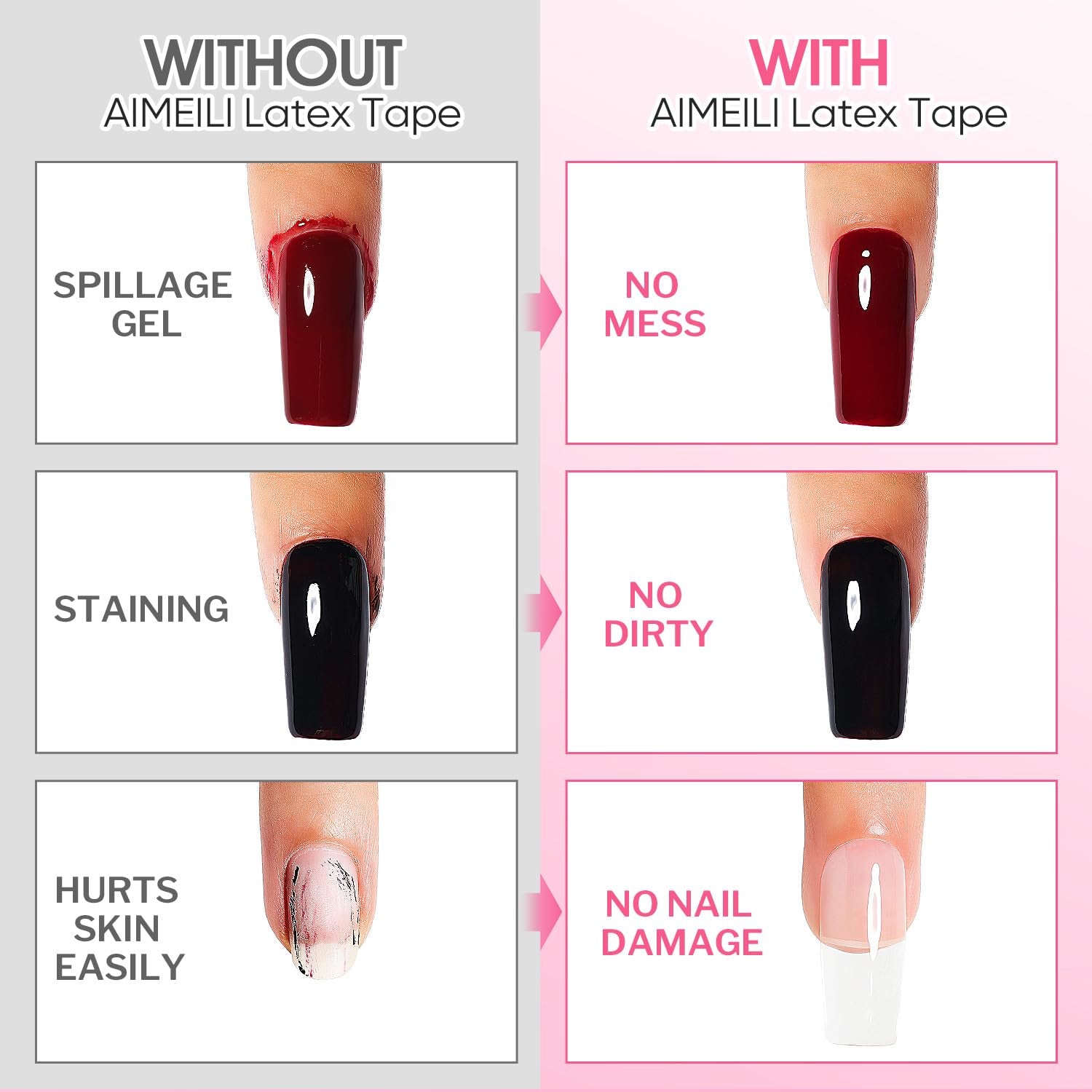 AIMEILI Latex Peel off Tape Nagelleck Korrektor Hautschutz Fingerschutz pour Nail Art Palisade Geruchlos Blanc 15Ml