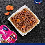 Vitakraft Poésie Création, nourriture humide pour chat, nourriture humide en sauce, au bœuf et à la carotte, en vrac, sans sucre ni céréales ajoutés (15 x 85g)