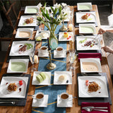 MALACASA, Série Monica, Service de table pour 12 personnes, Porcelaine blanc-crème, Service combiné avec 12 tasses à café, 12 soucoupes, 12 assiettes à dessert, 12 assiettes plates et 12 assiettes plates