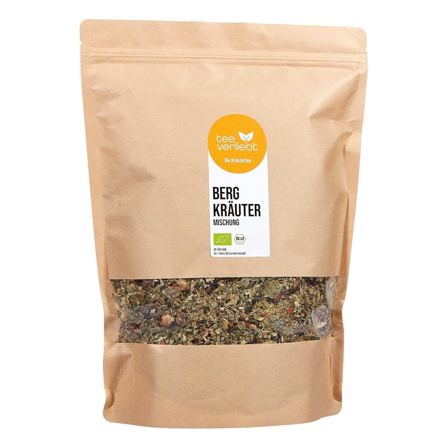 Teeverliebt Tisane de montagne, tisane en vrac aux feuilles de mûre, mélange de thé biologique, 1 kg