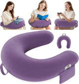 Oreiller de jeu et de lecture, oreiller de lecture pour lit/canapé/sol, oreiller d'alimentation/crochet avec grand oreiller de jeu ergonomique, oreiller de joueur pour iPad/ordinateur portable – Noir