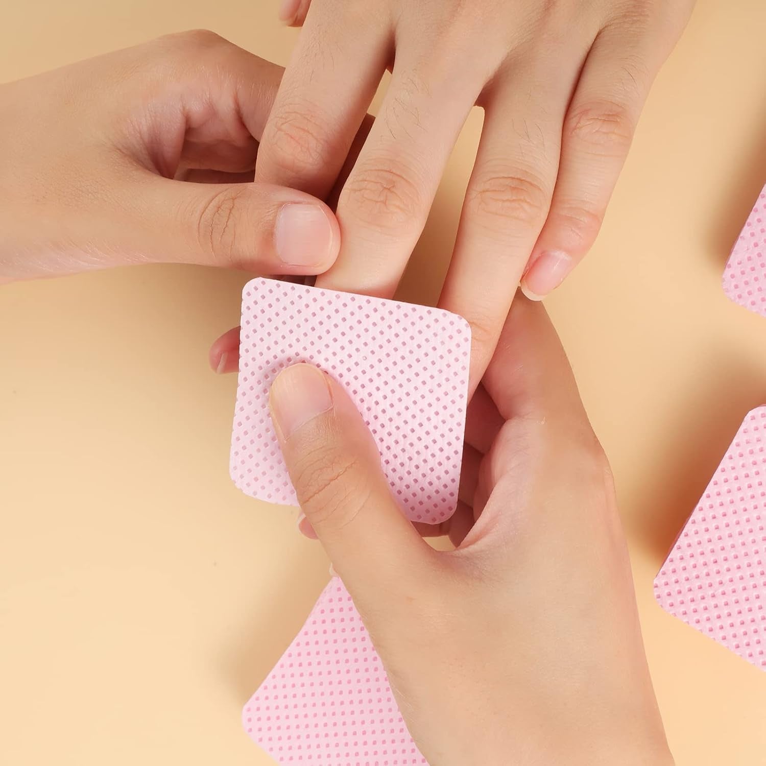 300 pcs Nagellackentferner Pads, Fusselfreie Nägel Wattepads Für Nägel Nagellackentferner Lint Free Nail Wipes Cleaner Gelnägel - Rose