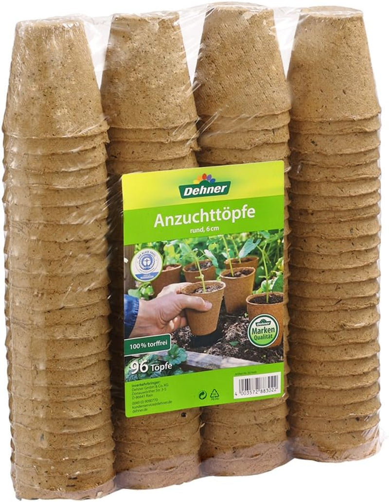 Pots Dehner pour semis, ronds, Ø 6 cm, 96 pièces, marron