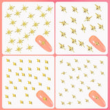 400 pièces de breloques pour ongles en forme d'étoile dorée et argentée, décorations en métal 3D en forme d'étoile, conception d'ongles en forme d'étoile en forme de taille gemme pour décoration d'ongles