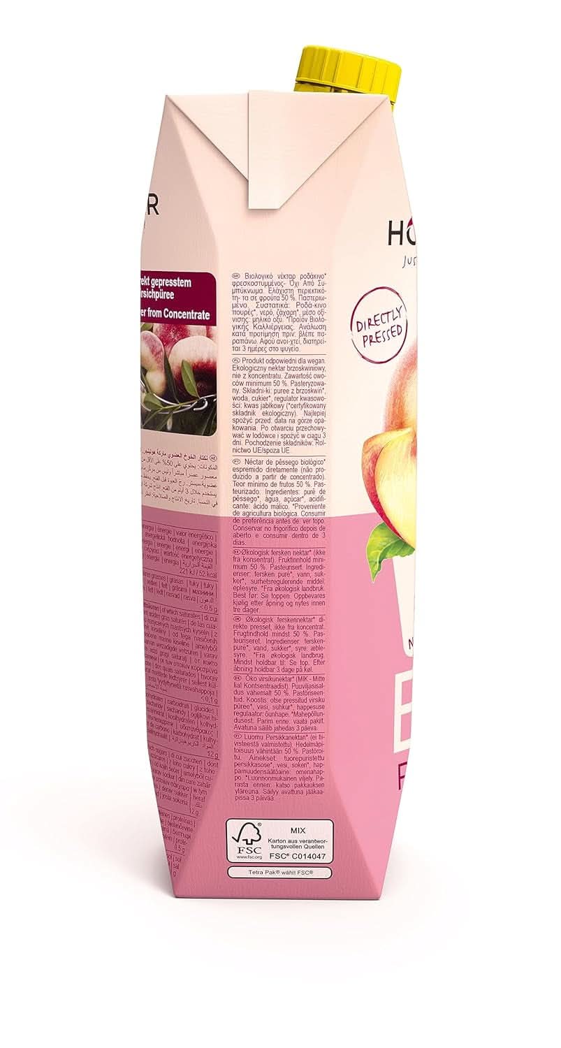 Pêche BIO, 1 litre Boissons sans alcool Naty Shop
