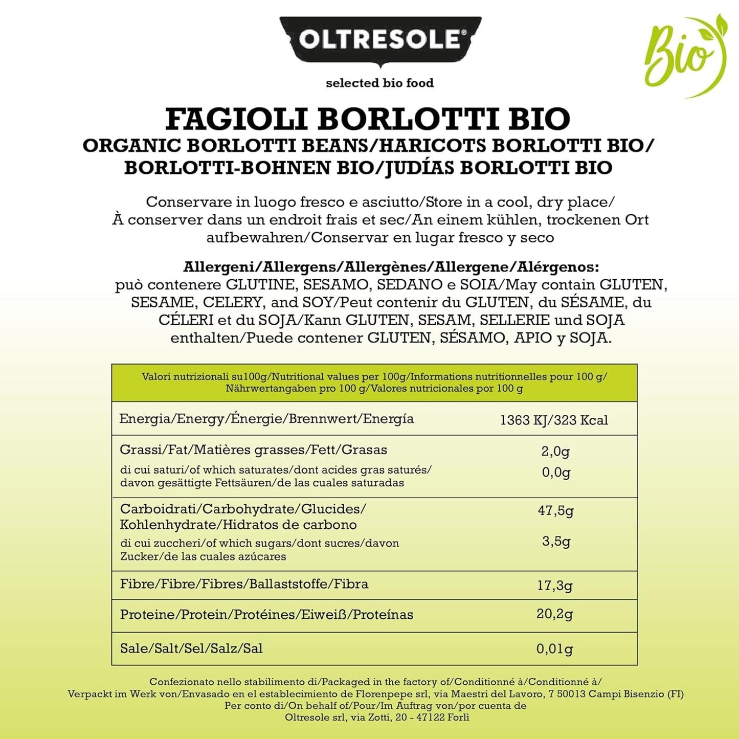 Haricots Borlotti biologiques 5 kg, Légumineuses séchées biologiques issues de cultures contrôlées, Idéales pour les salades, soupes et accompagnements, Format pratique