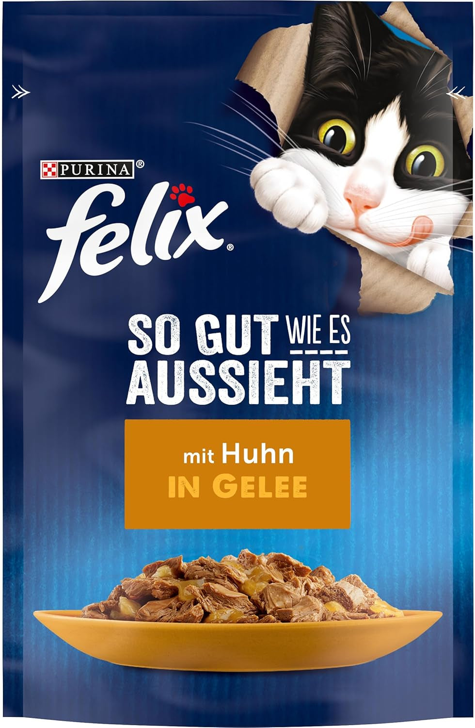 Felix As Good As It Looks Nourriture humide pour chat en gelée avec poulet, paquet de 26 (26 x 85 g)