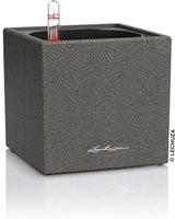 Cube à herbes de haute qualité LECHUZA CANTO Stone 14 avec système d'arrosage en bâton, gris pierre