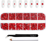 Beadland 2500Pcs Verre Nailart Strasssteine ​​​​Kristall Flatback Edelsteine ​​​​Runde, ​​​​pour Handwerk Gemischt 8 Größen SS4 ~ SS30 Mit Picking Pinzette Und Stift (Kristall Weiss)
