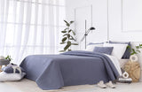 Todocama Fine Boutique couvre-lit avec motif piqué, pour printemps, été, automne et hiver, 100% microfibre super douce, couverture multifonctionnelle, 140/150/160-250 X 260 cm, gris clair Lits et couvertures Besuche den Todocama-Store Bleu / Gris 180 X 260 Cm
