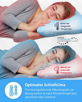 Oreiller pour dormir sur le côté GIANFAR | Oreiller orthopédique de soutien du cou | Mousse à mémoire de forme ultra fraîche contre les maux de gorge et les migraines | Couverture thermorégulatrice | Oreiller pour dormir sur le côté avec colonne cervicale 55X40X12/10 cm Oreillers orthopédiques cervicaux Naty Shop