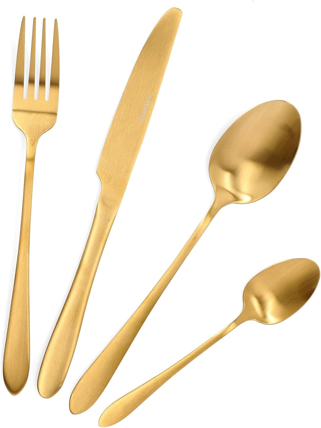 HOMLA Abele Besteckset Für Vier Personen 16-Teilig Edelstahl Hygienisch Elegant Leicht Zu Reinigen Gold Kitchen Naty Shop Mat Doré
