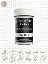 Colorant alimentaire blanc Sugarflair pour pâtes, colorant alimentaire pour pâtes, fondant et pâte d'amande, colorant pour pâtes - 25g