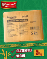 Nouilles en verre DIAMOND, nouilles courtes en verre à l'amidon de haricot mungo, naturellement végétaliennes et sans gluten - 1 x 5 kg